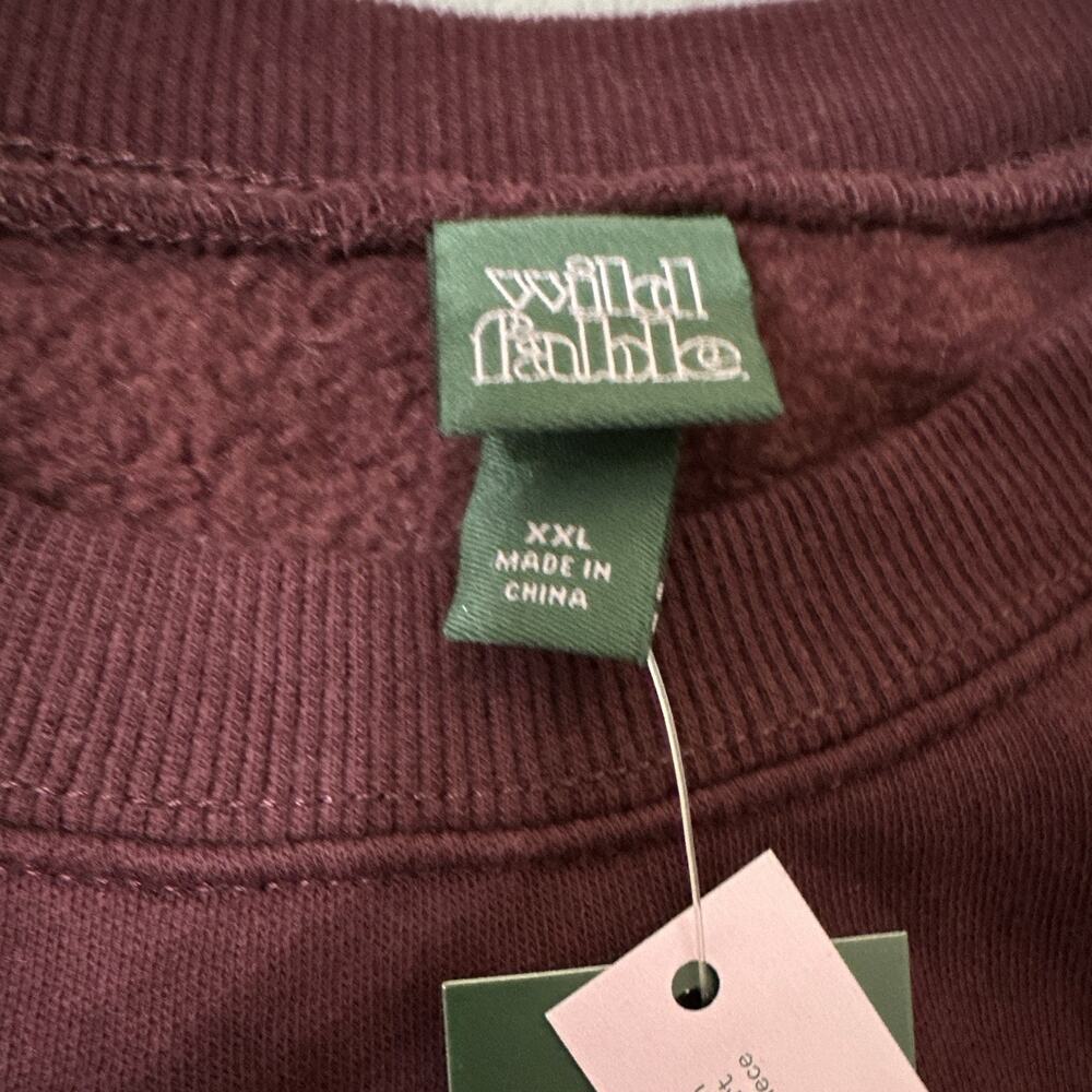 Wild Fable Unisex 2XL Burgundy Crewneck Pullover Sweatshirt Brunch Club Graphic - Picture 8 of 12